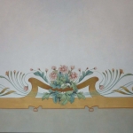 Soffitto dipinto con decorazione Liberty floreale