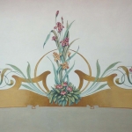 Soffitto dipinto con decorazione Liberty floreale