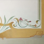 Soffitto dipinto con decorazione Liberty floreale