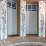 Leene di bow-window con decorazione Liberty floreale